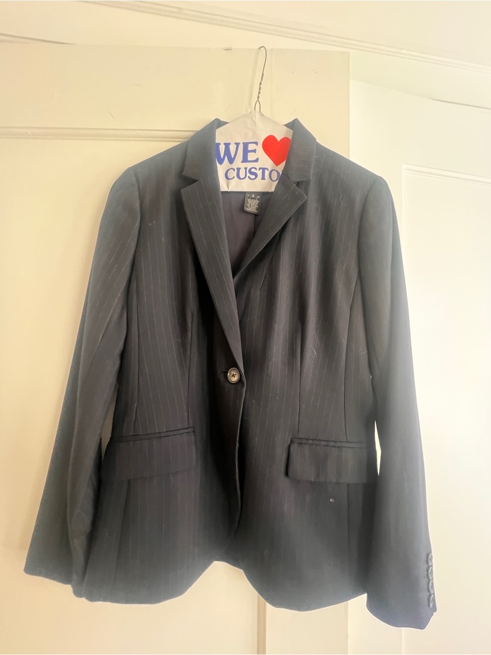 JCREW Classic Navy Pinstripe Blazer - Single Button